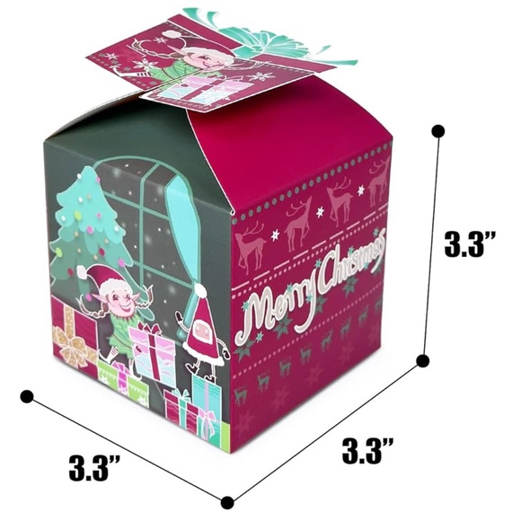 NWT Christmas Gift Boxes 28pcs 3.3x3.3x3.3 Inches Cookie Treats Toys Square - Picture 3 of 9